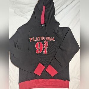 Black and Red Hogwarts Railways Platform 9 3/4 Hoodie Harry Potter Men's XL